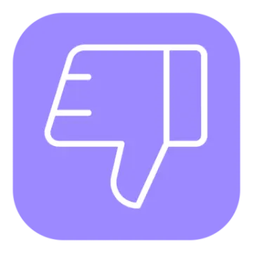 a thumbs up icon on a purple background