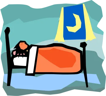 an illustration of a man sleeping on a bed