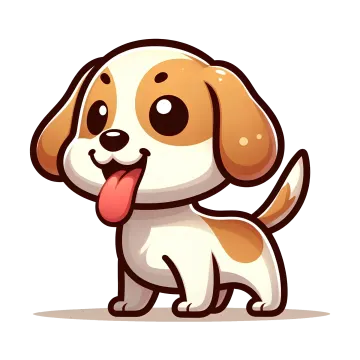 a cartoon dog with its tongue sticking out