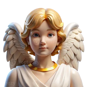 an angel with wings on a white background