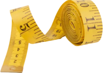 a measuring tape on a white background