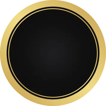a black and gold medal on a white background
