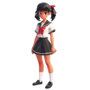 a young girl in a school uniform