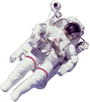 an astronaut floating in the air