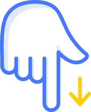 a hand with an arrow pointing to the right
