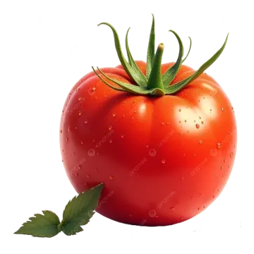 a red tomato with water droplets on it