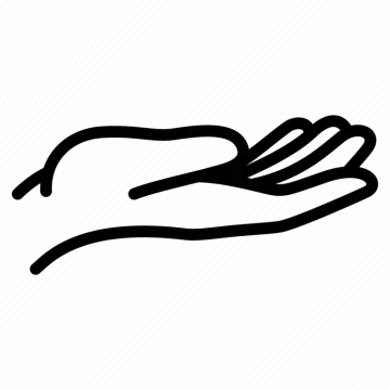 a black and white drawing of a person's hand
