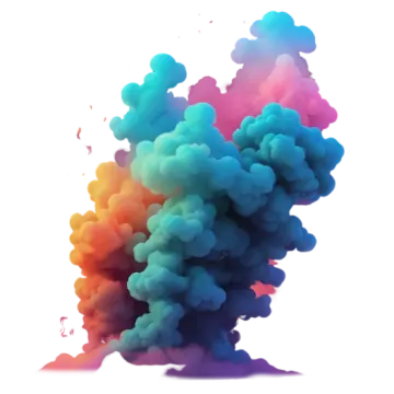 a colorful cloud of smoke on white background