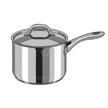 a stainless sauce pot with lid