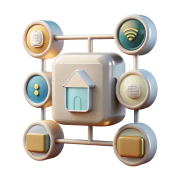 an image of a robot that is connected to a house