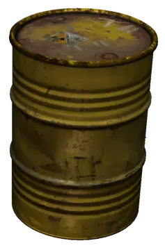 a metal barrel with a clock on top