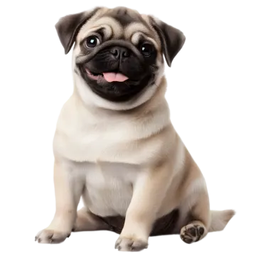a small dog with its tongue sticking out