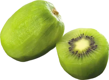 two halves of a kiwia fruit