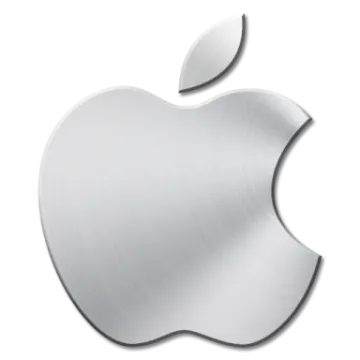 an apple logo on a white background