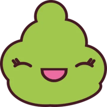 a green poo with its eyes closed
