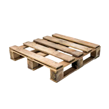 a wooden palle on a white background