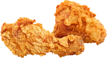 two fried chicken nus on a white background