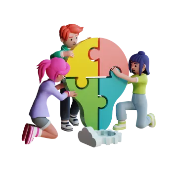 a group of children playing with puzzle pieces