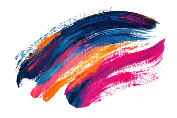a colorful brush stroke on a white background