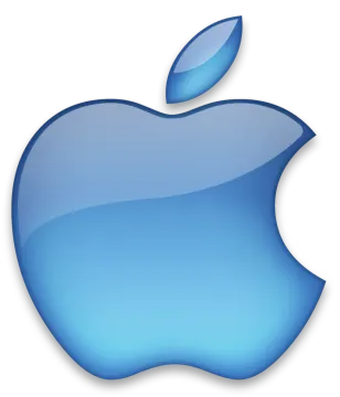 an apple logo on a white background