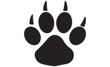 a black and white silhouette of a paw