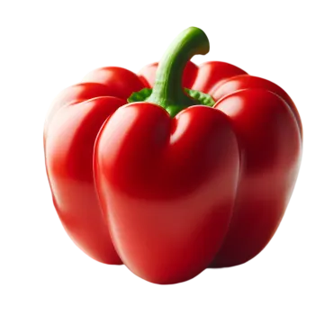 two red peppers on a white background