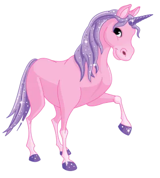 a pink unicorn with stars on its head
