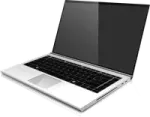 an open laptop computer on a white background
