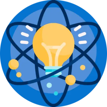 a light bulb in the middle of a blue circle
