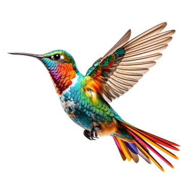 a colorful bird is flying in the air