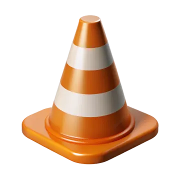 an orange traffic cone on a white background