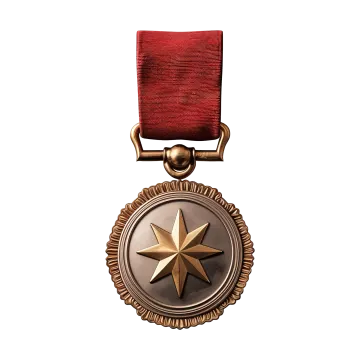 a medal with a star on it