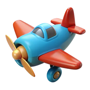 a small toy airplane flying through the air