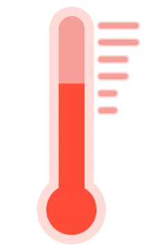 a thermometer on a white background