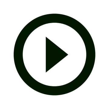 a black and white icon of a play button