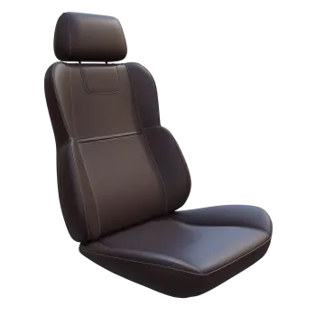 a brown leather seat on a white background
