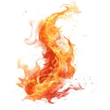 a fire on a white background