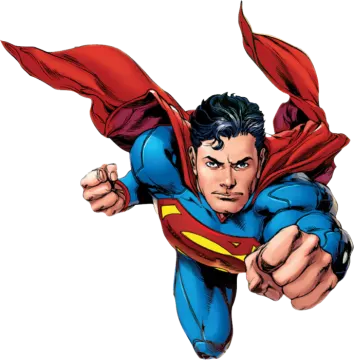 a superman flying through the air