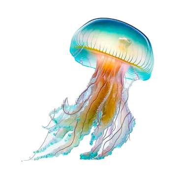 a jellyfish on a white background