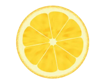 a slice of lemon on a white background