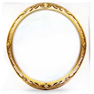 a mirror with a gold frame on it