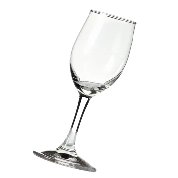 a wine glass on a white background