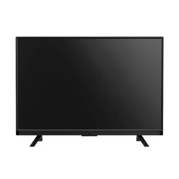 a black tv on a white background