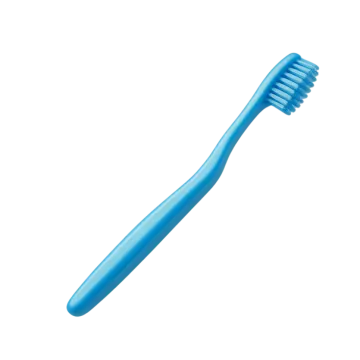 a blue toothbrush on a white background