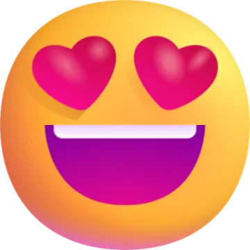 a smiley face with hearts on it