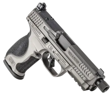 a handgun gun with a magazine attached to it