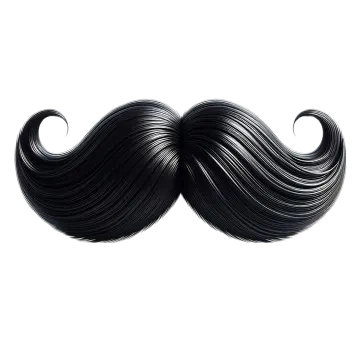a black mustache on a white background