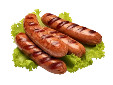 two hotdogs on a white background