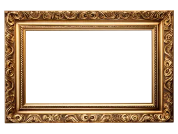 a gold frame on a white background