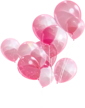 a bunch of pink balloons on a white background